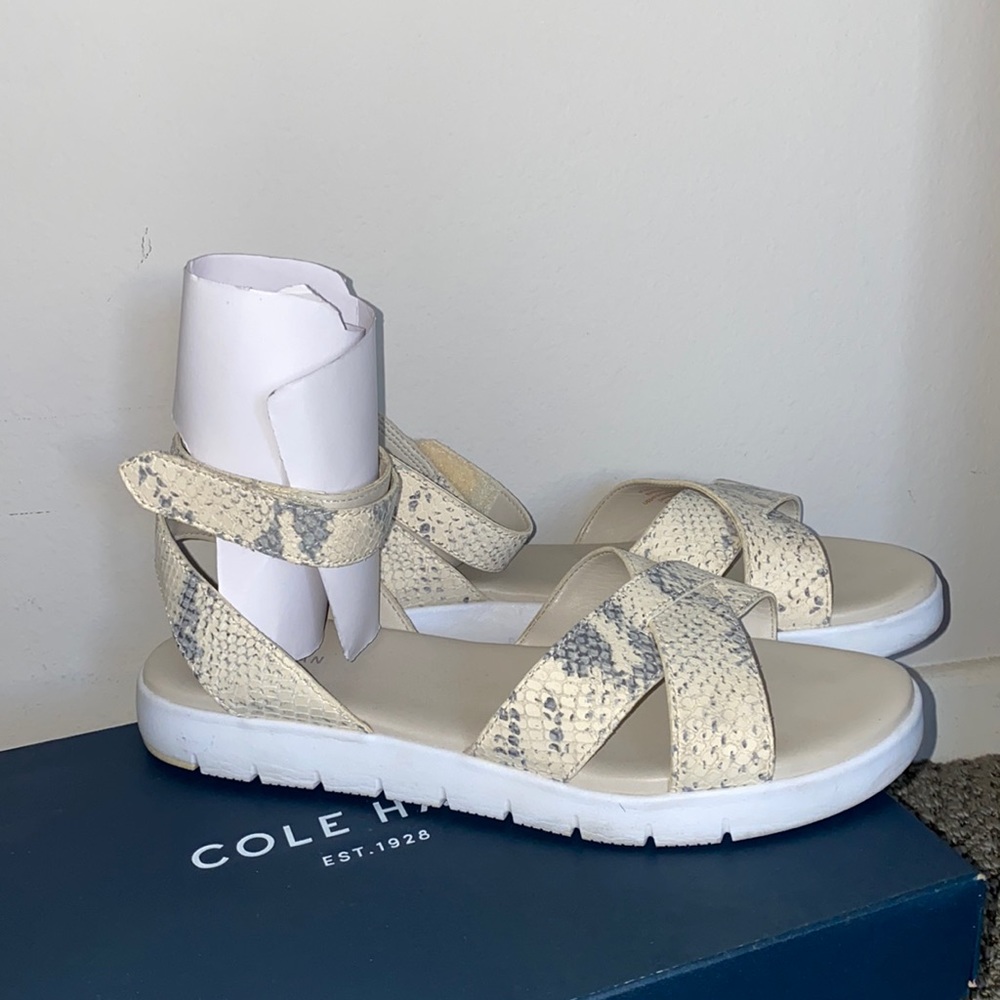 Authentic Cole Haan Strapped Snake Skin Sandals